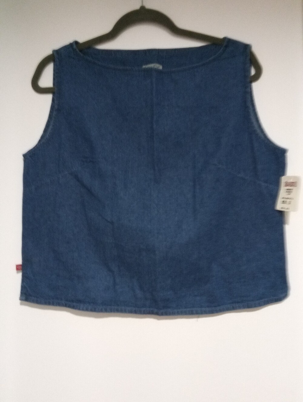 Vintage Cypress Creek Kimono Denim Sleeveless Shell Top - Medium Blue